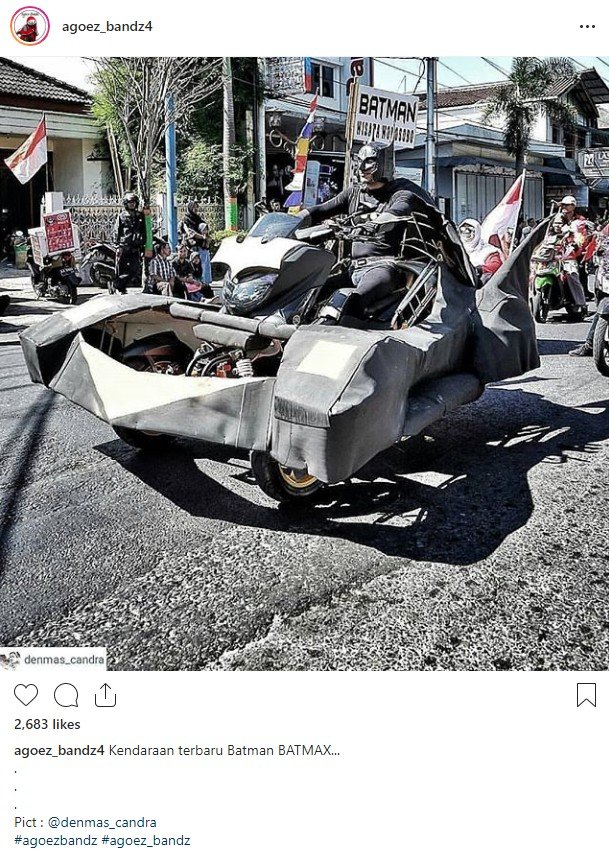 Nmax dimodif ala kendaraan Batman. (Instagram/@denmas_candra)