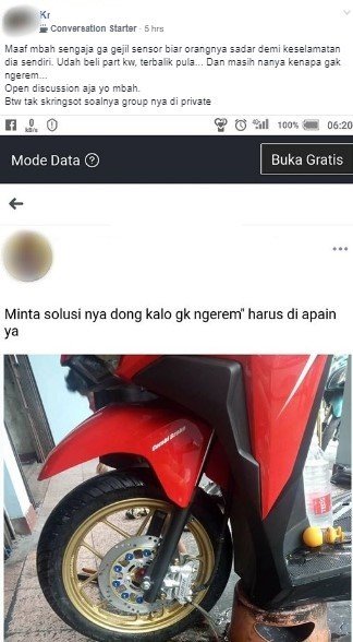 Kaliper dan Piringan Cakram di Skutik Honda Vario. (Facebook)