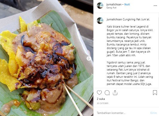 Cungkring Pak Jumat, kuliner legendaris Bogor. (Instagram/@jurnalichsan)