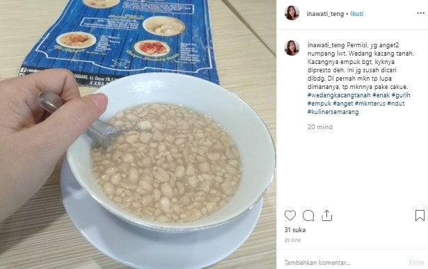 Wedang Kacang Tanah. (Instagram/@inawati_teng)