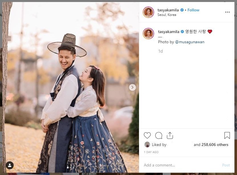 Tasya Kamila dan Randi Bachtiar Liburan Keluarga ke Korea (instagram.com/tasyakamila)