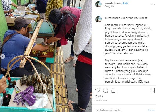 Cungkring Pak Jumat, kuliner legendaris Bogor. (Instagram/@jurnalichsan)
