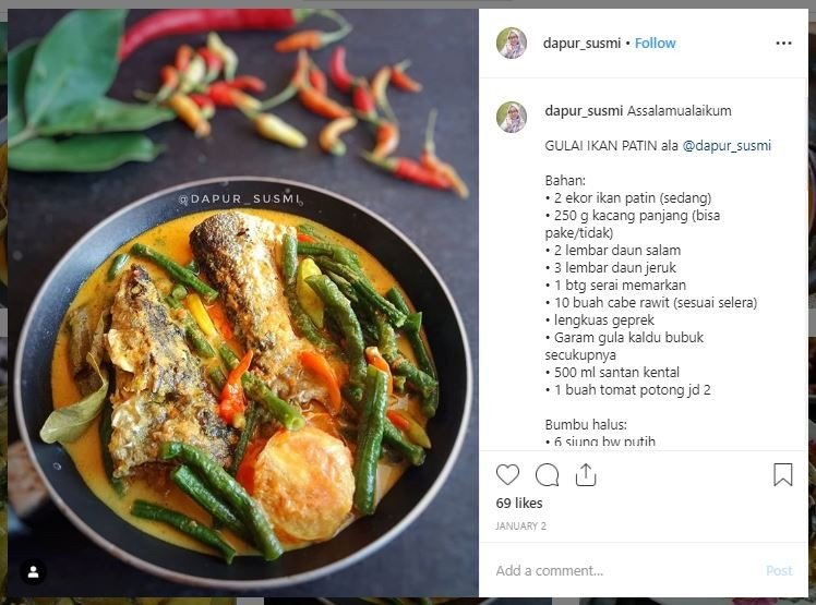 Kuliner Ikan Khas Nusantara (instagram.com/dapur_susmi)