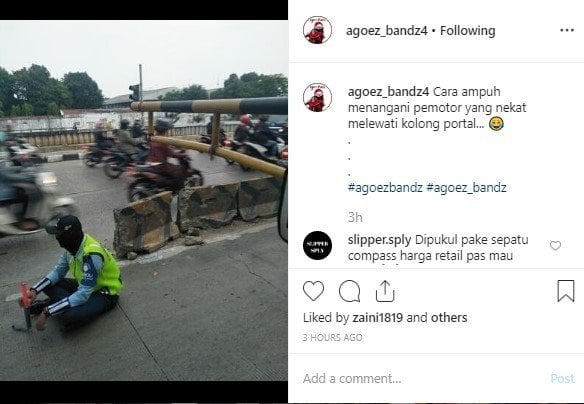 Petugas Portal Busway Tuai Pro Kontra Akibat Ulah Pemotor. (Instagram/agoez_bandz4)