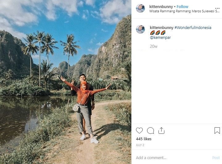 Rammang Rammang, objek wisata di Maros. (Instagram/@kittenbunny)