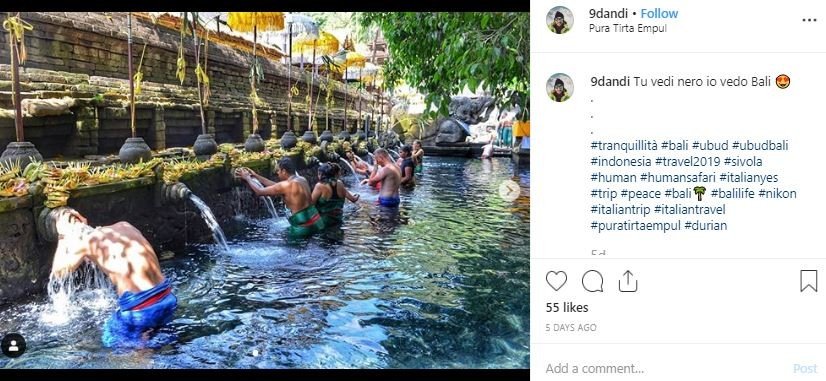 Pura Tirta Empul di Bali. (Instagram/@9dandi)