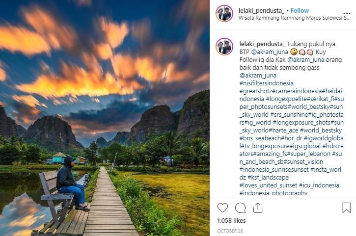 Rammang Rammang, objek wisata di Maros. (Instagram/@lelaki_pendusta)