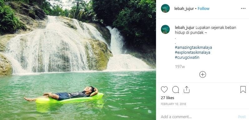 Curug Ciwatin di Tasikmalaya. (Intstagram/@lebah_jujur)