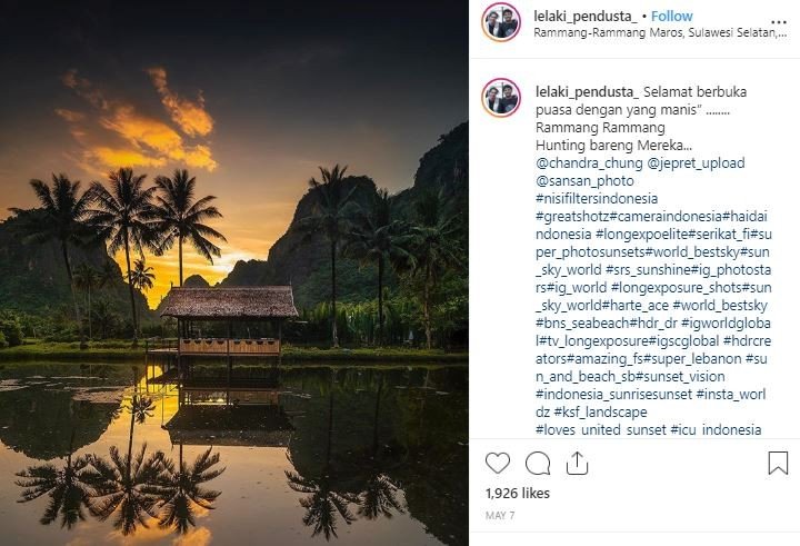 Rammang Rammang, objek wisata di Maros. (Instagram/@lelaki_pendusta)