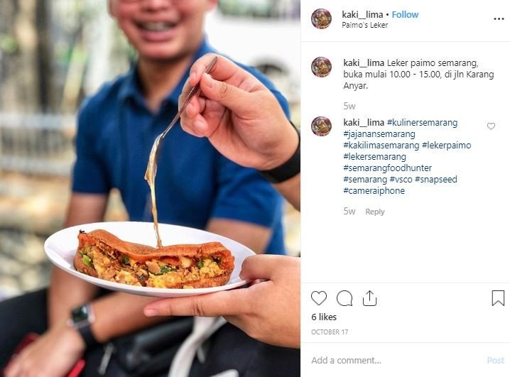 Leker Paimo, Kuliner legendaris di Semarang. (Instagram/@kaki_lima)