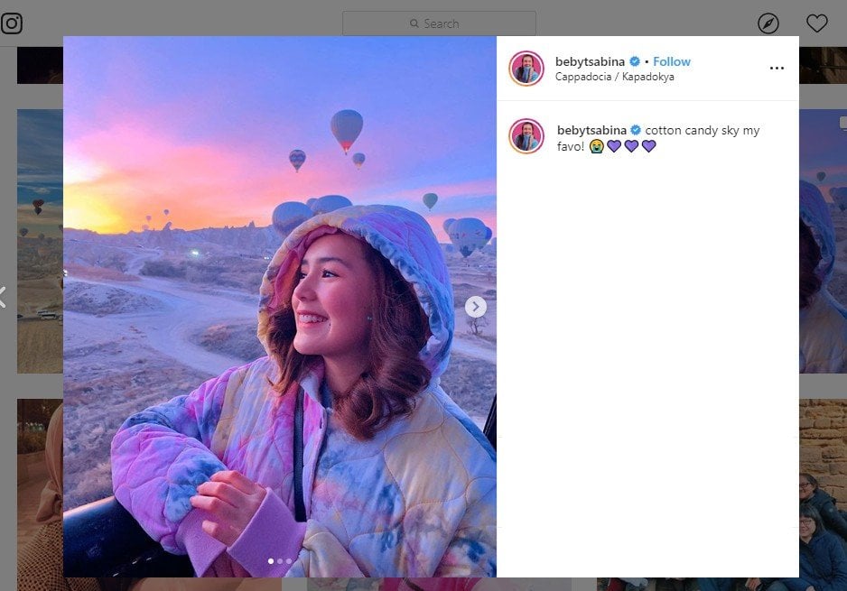 Liburan ke Turki, Beby Tsabina Terpesona Langit Cappadocia. (instagram.com/bebytsabina)