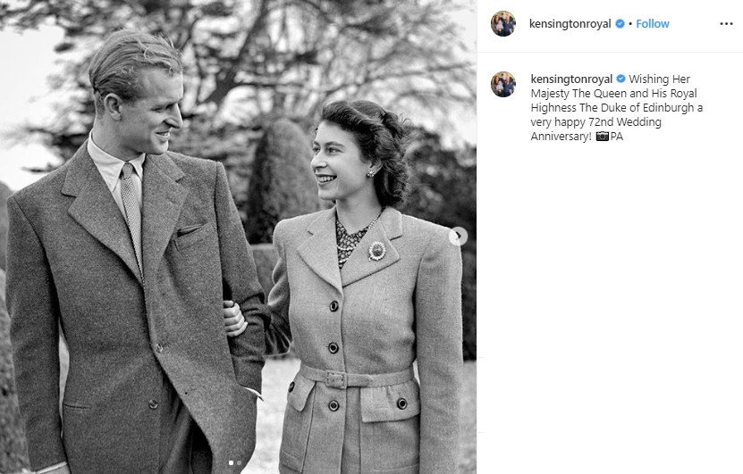 Pangeran Philip dan Ratu Elizabeth II. (Instagram/@kensingtonroyal)