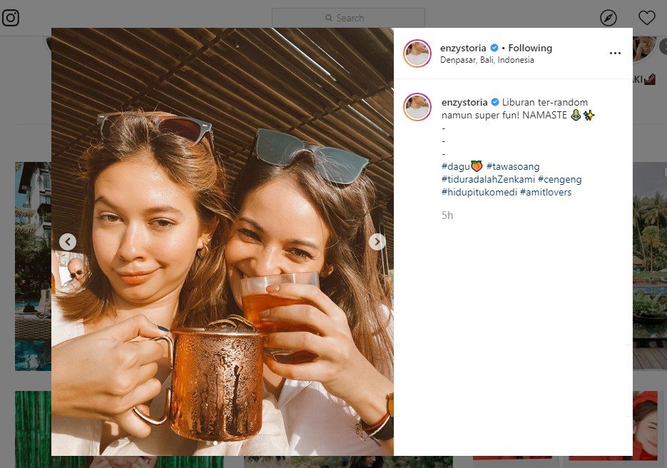 Enzy Storia dan Yuki Kato Liburan. (instagram.com/enzystoria)