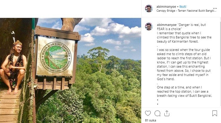 Bukit Bangkirai di Kalimantan Timur. (Instagram/@dararamadani)