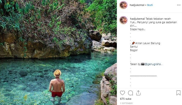 Leuwi Lieuk yang jadi bagian Tiga Leuwi di Bogor. (Instagram/@hadjukemal)