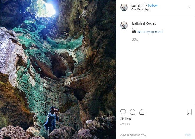 Gua Batu Hapu di Kalimantan Selatan. (Instagram/@izalfahrri)