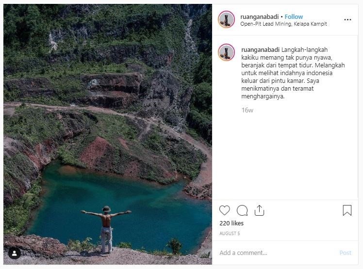 Open Pit Lead Mining, Belitung Timur (instagram.com/ruanganabadi)