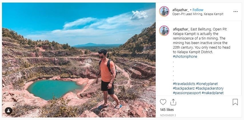 Open Pit Lead Mining, Belitung Timur (instagram.com/afiqazhar_)