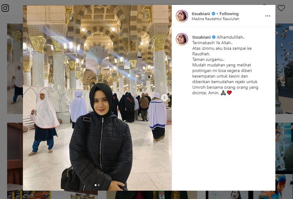 Tissa Biani Umrah. (instagram.com/tissabiani)