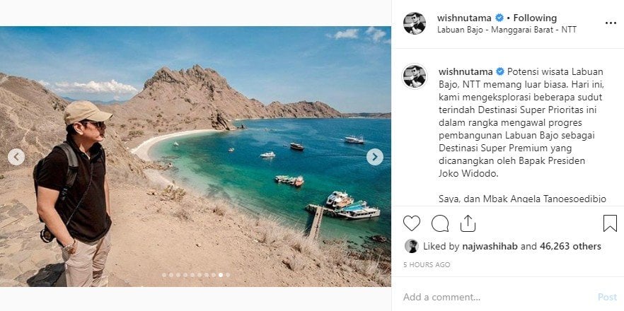 Wishnutama sulap Labuan Bajo jadi destinasi super premium (Instagram/wishnutama)