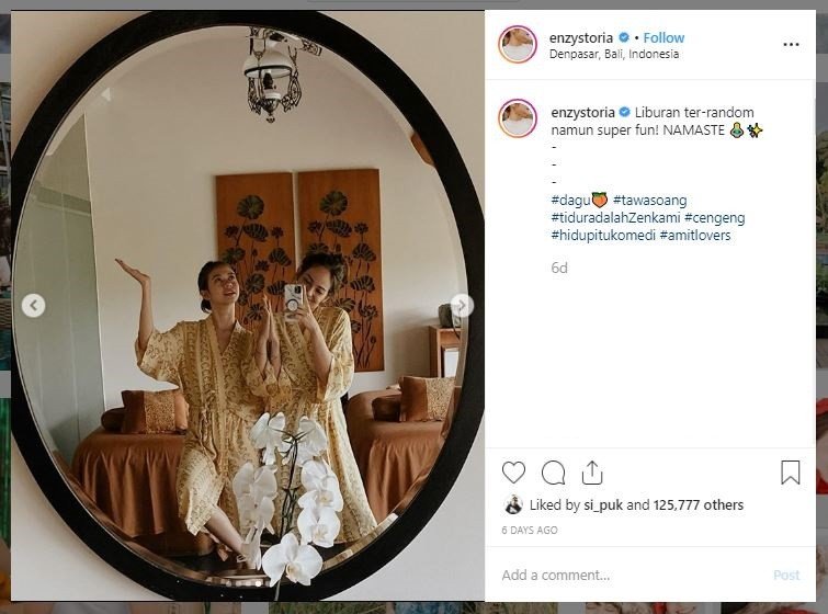 Gaya Liburan Enzy Storia dan Yuki Kato (instagram.com/enzystoria)