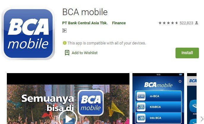 Ilustrasi mobile banking BCA untuk auto debit transfer otomatis ke rekening tabungan setiap tanggal gajian setiap bulan