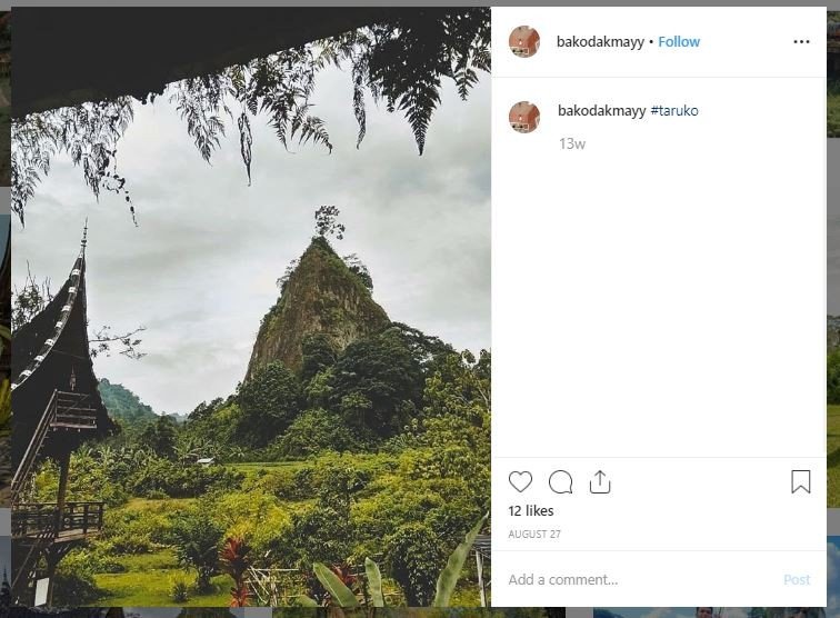 Lembah Taruko, Bukittinggi (instagram.com/bakodakmayy)