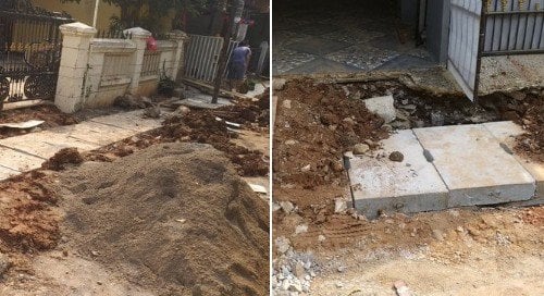 Proyek pelebaran got DKI Jakarta merusak rumah warga (Twitter/el_kaezzar)