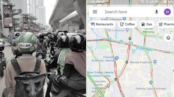 Driver ojol beberkan bukti penyebab Jokowi kena macet di Jalan Satrio (Twitter/ryan_nus)