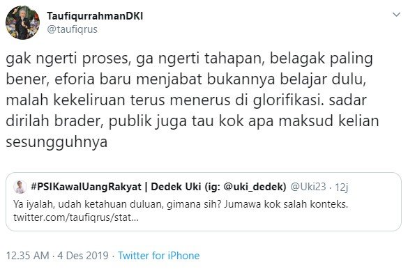 Twitwar PSI dan Demokrat soal anggaran lem aibon hilang di RAPBD DKI 2020 (Twitter)