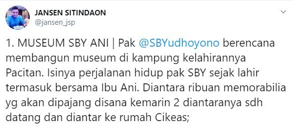 SBY akan bangun museum untuk kenang sang istri Ani Yudhoyono (Twitter/jansen_jsp)