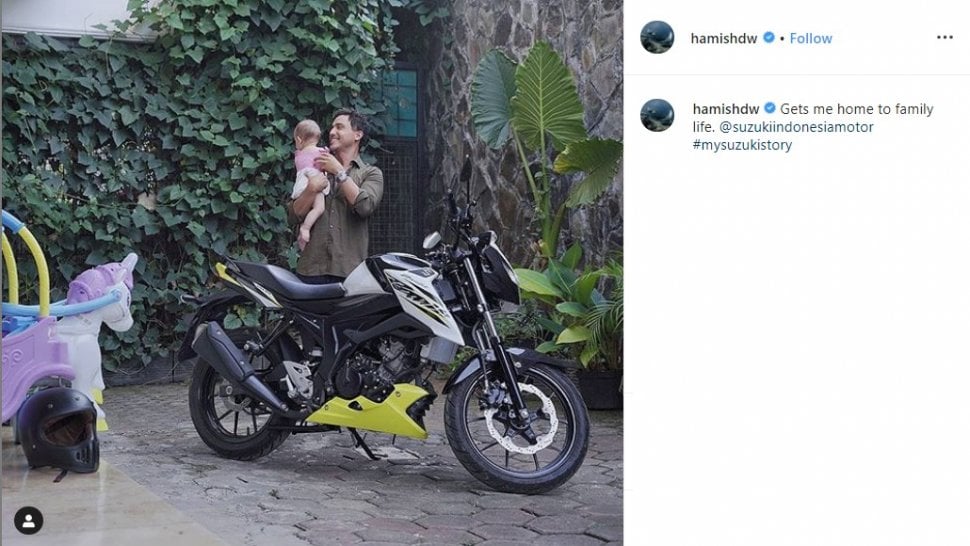 Hamish Daud dan Suzuki GSX150 Bandit. (Instagram)