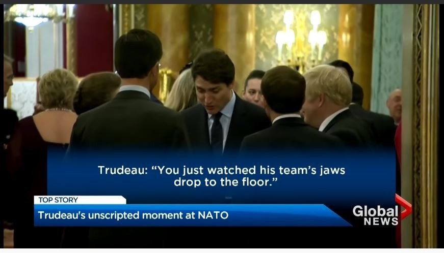 Justin Trudeau dan petinggi negara di Istana Buckingham. (Youtube/Global News)