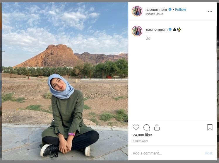 Gaya Naomi Zaskia Berhijab Saat Umrah (instagram.com/naonomnom)