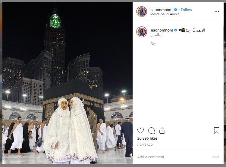 Gaya Naomi Zaskia Berhijab Saat Umrah (instagram.com/naonomnom)