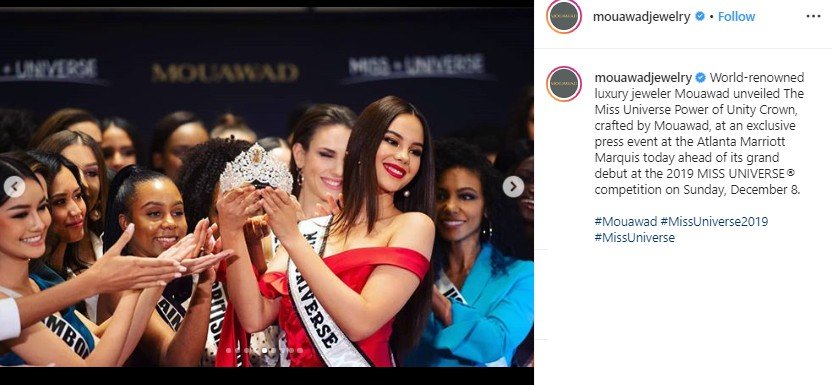 Mahkota Miss Universe 2019. (Instagram/@mouawadjewelry)