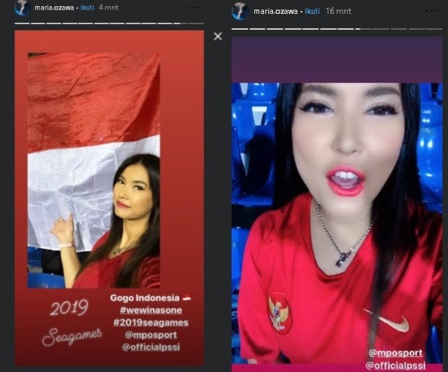 Miyabi dukung Timnas U-23. (Instagram/@maria.ozawa)