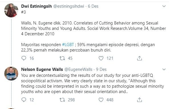 Dwi Estiningsih ditegur para peneliti asing (Twitter)