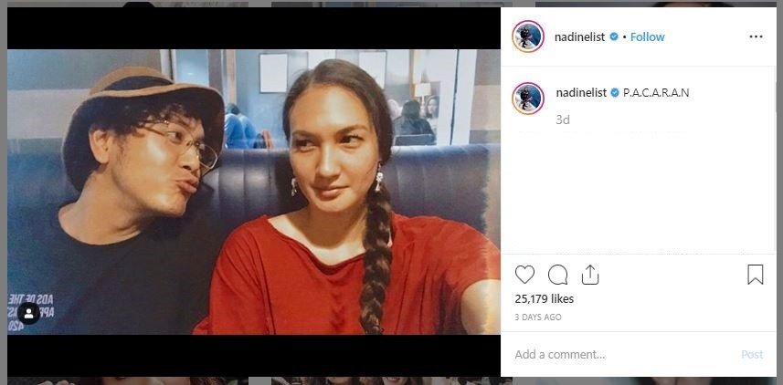 Dimas Anggara dan Nadine Chandrawinata di Yogyakarta (instagram.com/nadinelist)