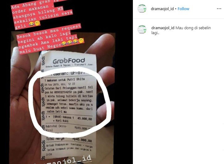Driver Ojol. (Instagram/@dramaojol_id)