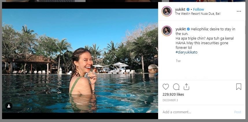Liburan Yuki Kato di Bali (instagram.com/yukikt)