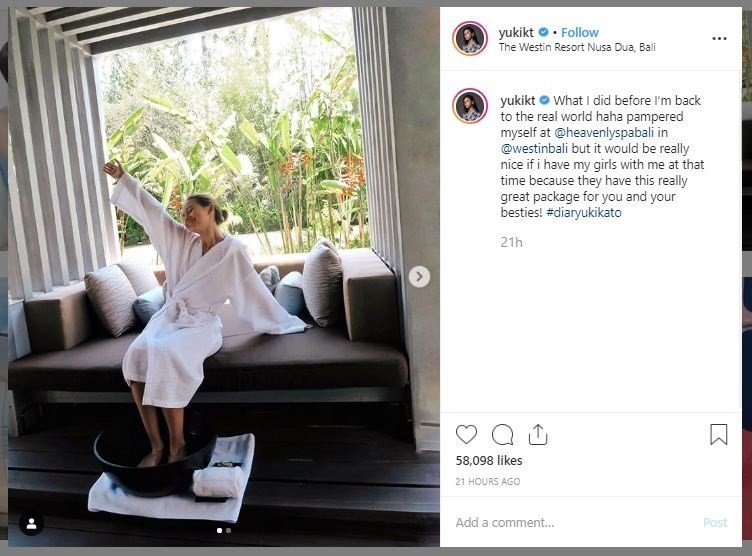 Liburan Yuki Kato di Bali (instagram.com/yukikt)