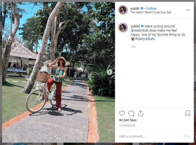 Liburan Yuki Kato di Bali (instagram.com/yukikt)