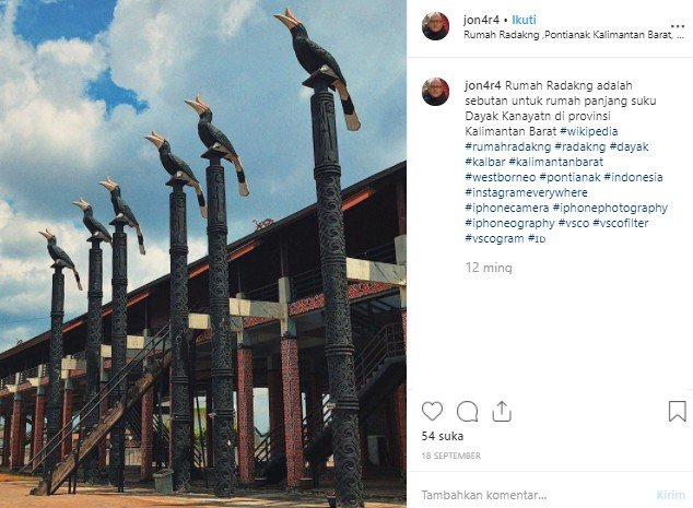 Rumah Radakng di Pontianak. (Instagram/@joan4r4)