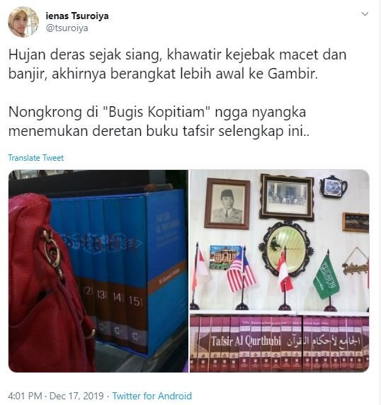 Cuitas Ienas Tsuroiya Tentang Buku di Bugis Kopitiam (twitter.com/tsuroiya)