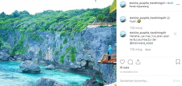 Pantai Apparalang di Bulukumba, Sulawesi Selatan. (Instagram/@dwica_puspita_hardiningsih)