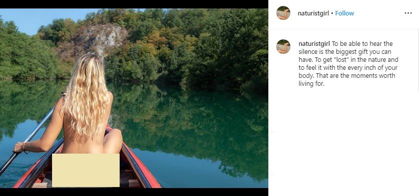 Selebgram Diana yang bikin kalender 2020 tanpa busana. (Instagram/@naturistgirl)