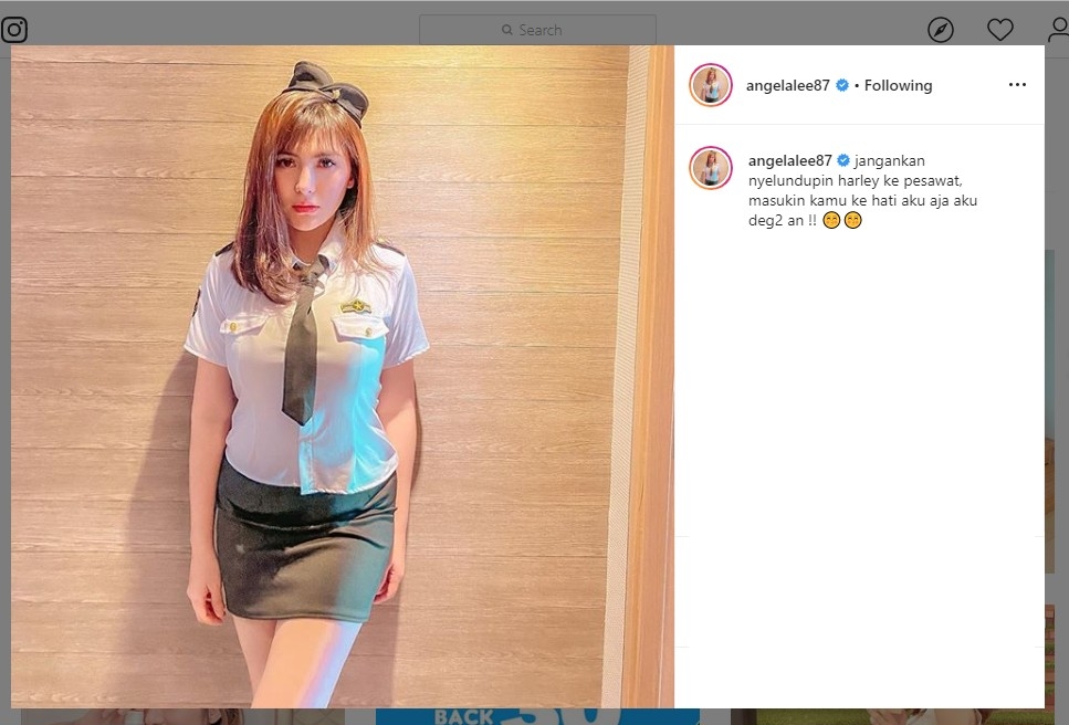 Angela Lee Jadi Pilot Seksi. (instagram.com/angelalee87)