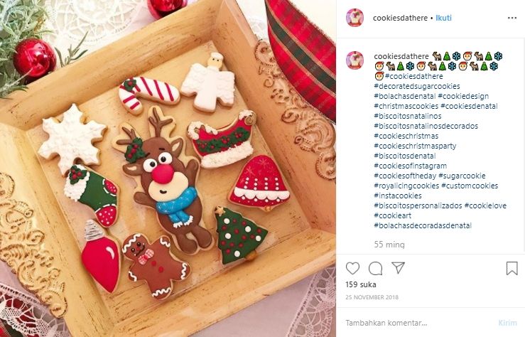 Kreasi kue untuk hari Natal. (Instagram/@cookiesdathere)