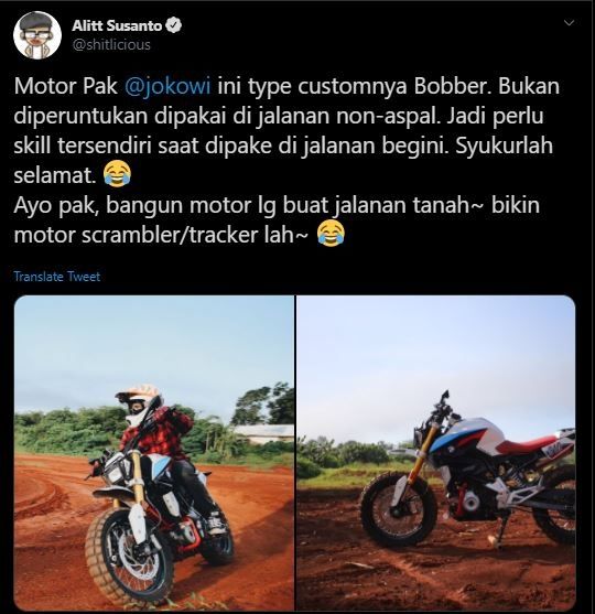 Komentar Shitlicious tentang Presiden Jokowi touring di perbatasan.